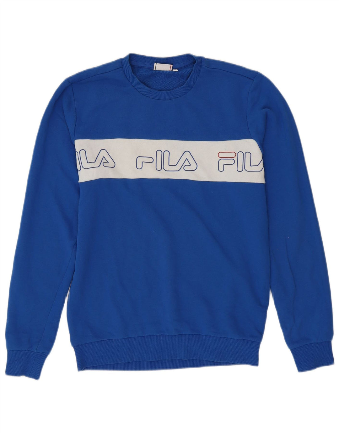 FILA Hombre Sudadera Gráfica Jersey De Algodón Con Bloques De Color Azul Medio