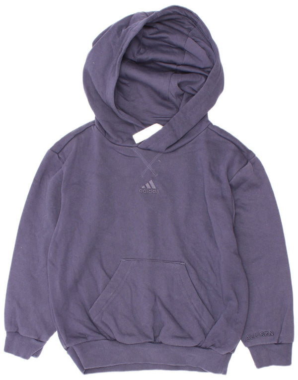 Adidas - Sudadera con capucha para niño (6-7 años), color azul marino, algodón