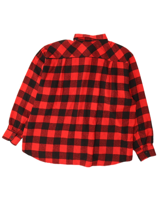 Colombus Camisa de franela para hombre XL Poliéster a cuadros rojo