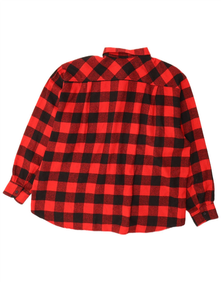 Colombus Camisa de franela para hombre XL Poliéster a cuadros rojo