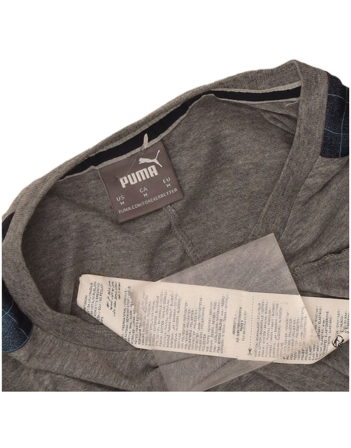 Camiseta Puma Hombre Top Algodón Colorblock Gris Medio