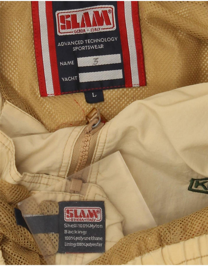 Slam Chaqueta Bomber para Hombre UK 40 Large Beige Nylon
