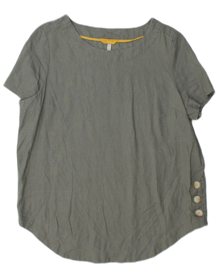 JOULES Blusa larga extragrande para mujer UK 8 Small Khaki Linen