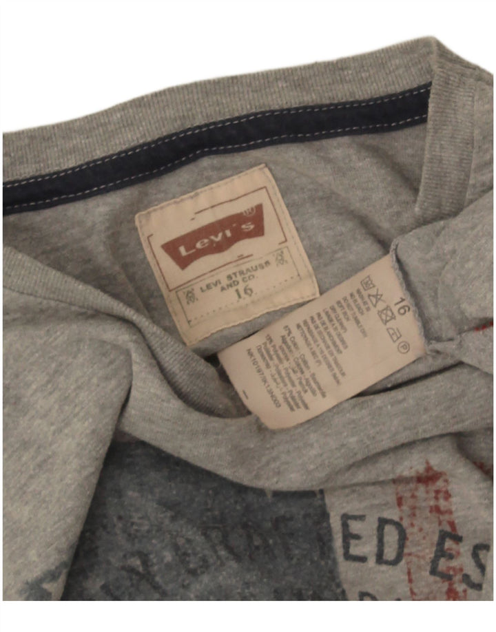 Levi's Camiseta gráfica para niño manga larga 15-16 años Gris Algodón