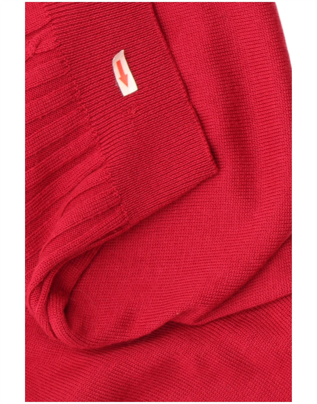 Vintage mujer Cardigan suéter Reino Unido 14 lana virgen roja mediana