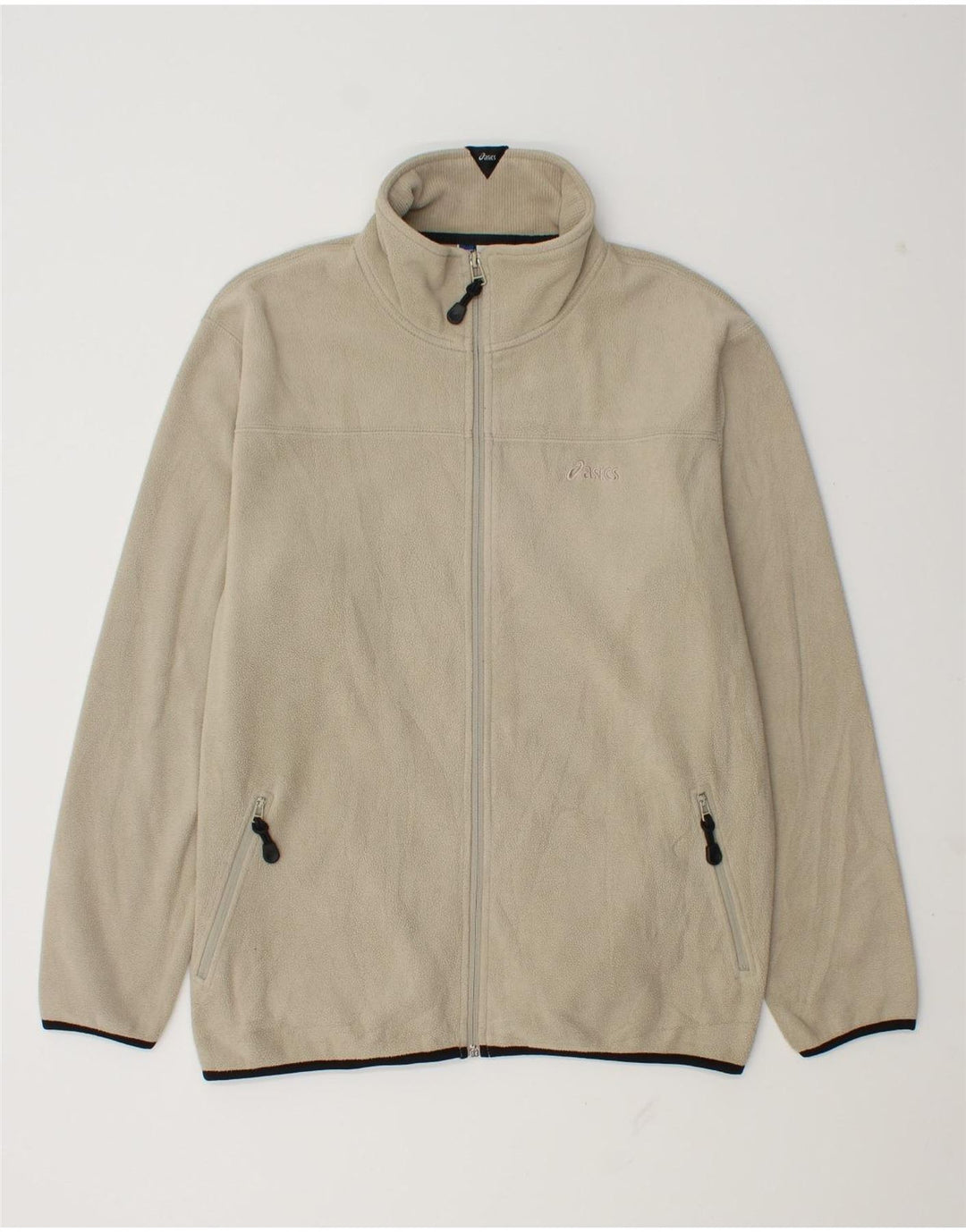 Asics Chaqueta polar para hombre UK 40 Large Beige Poliéster