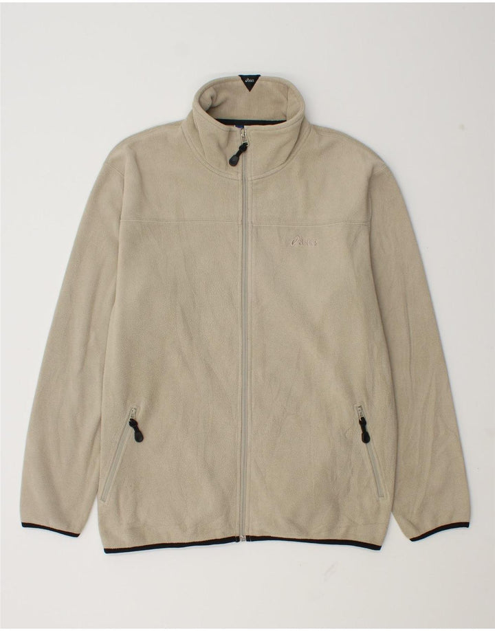 Asics Chaqueta polar para hombre UK 40 Large Beige Poliéster
