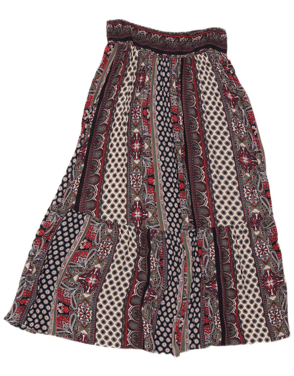 Monsoon Falda Gitana Mediana W30 Viscosa Patchwork Multicolor