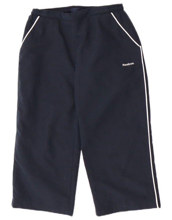 Reebok Pantalones Capri para Mujer UK 10 Small Azul Marino Deportes