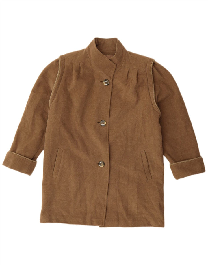 Vintage mujer abrigo Reino Unido 16 grande beige