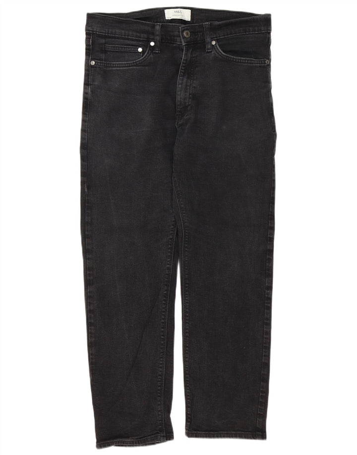 Marks & Spencer Jeans rectos para hombre W32 L27 Algodón negro
