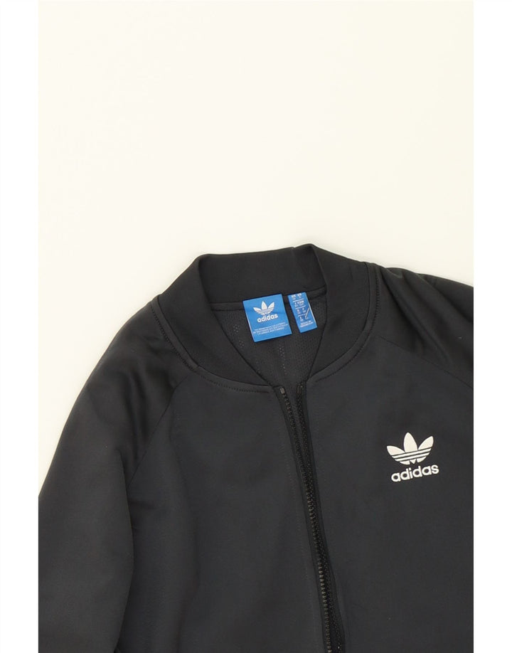ADIDAS Womens Oversized Tracksuit Top Jacket UK 10 Small Grey Polyester Vintage Adidas and Second-Hand Adidas from Messina Hembry 