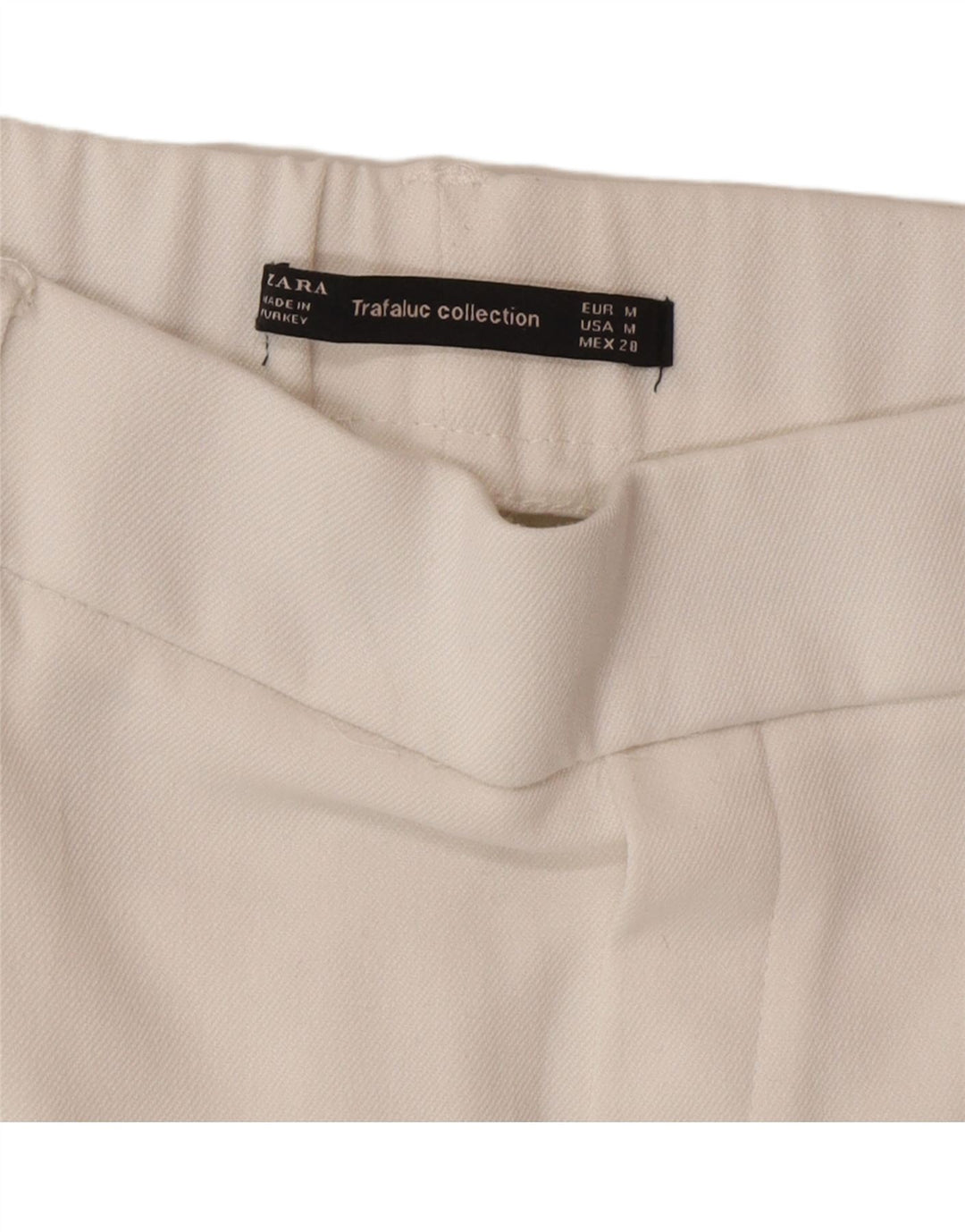Zara Mujer Pantalón Cropped Mediano W28 L24 Blanco Colorblock