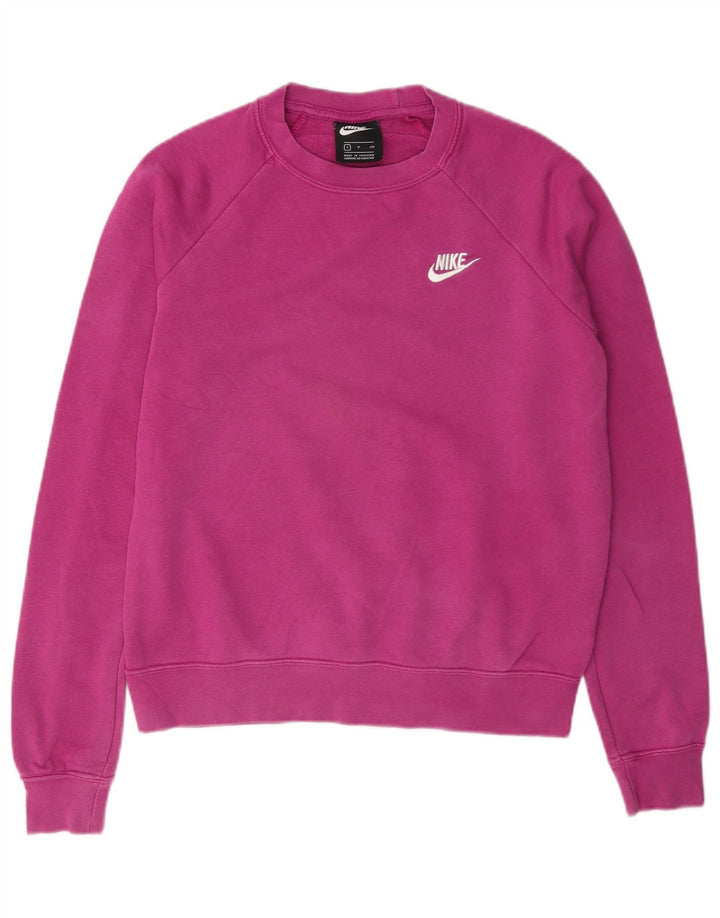 Nike - Sudadera extragrande para mujer, talla 10, algodón rosa pequeño