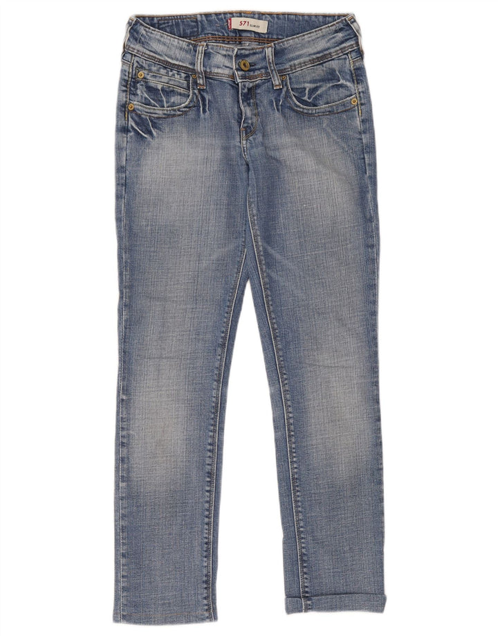 Levi's Mujer 571 Slim Jeans W27 L34 Algodón Azul