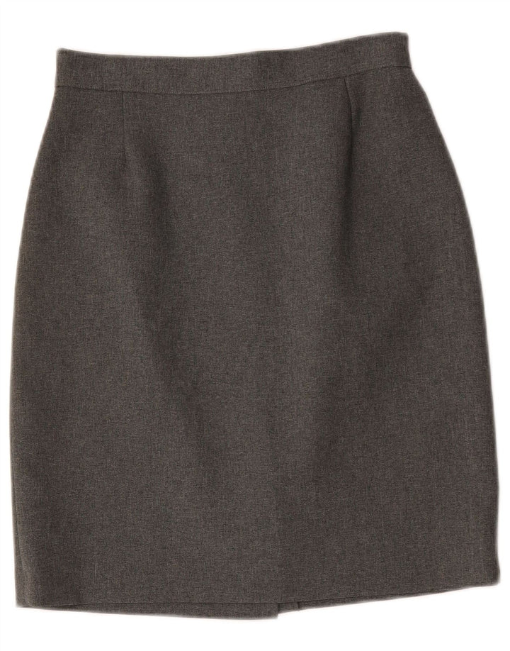Falda lápiz de cintura alta vintage para mujer IT 44 Medio W26 Poliéster gris