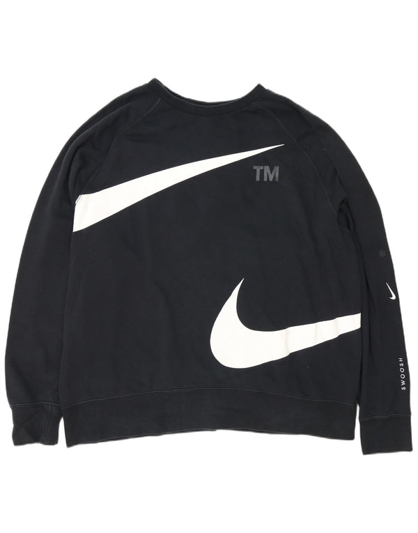 Nike - Sudadera gráfica para hombre, talla 2XL, algodón negro