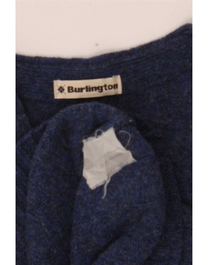 Burlington Suéter tipo cárdigan para hombre IT 48 Lana azul marino mediana