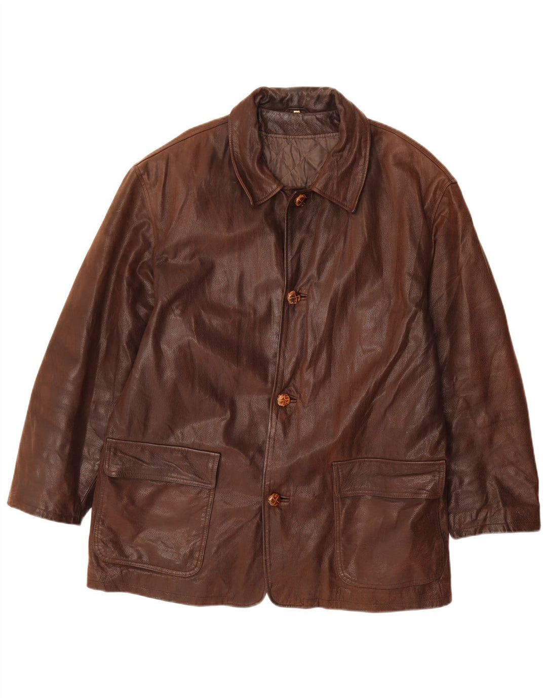 VINTAGE Chaqueta de cuero para hombre IT 52 XL Cuero marrón