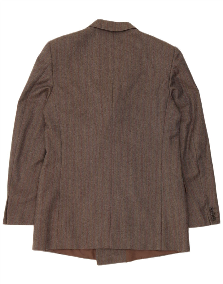 Vintage hombres chaqueta blazer de doble pecho IT 50 rayas grises grandes