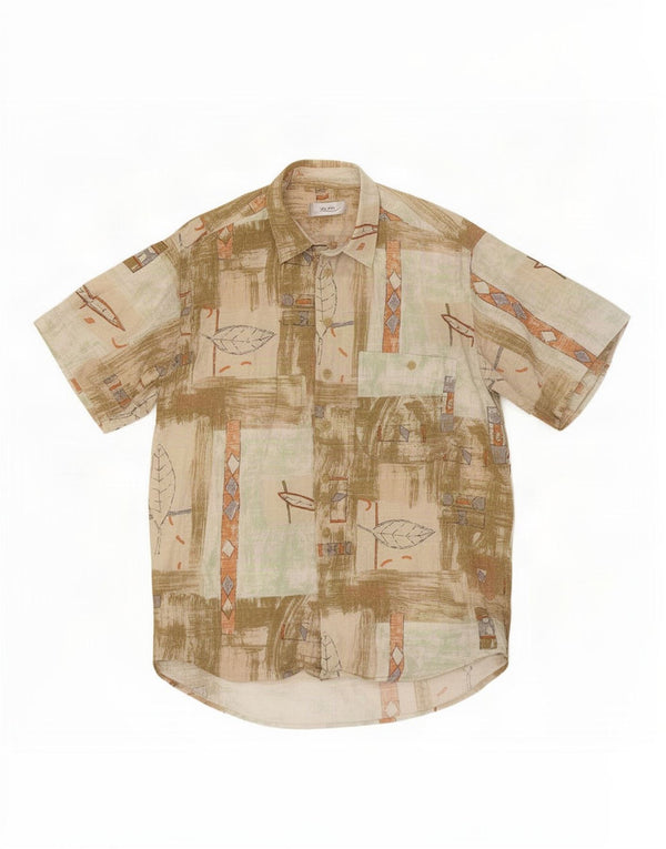 Joka Camisa Manga Corta Hombre XL Caqui Geométrico