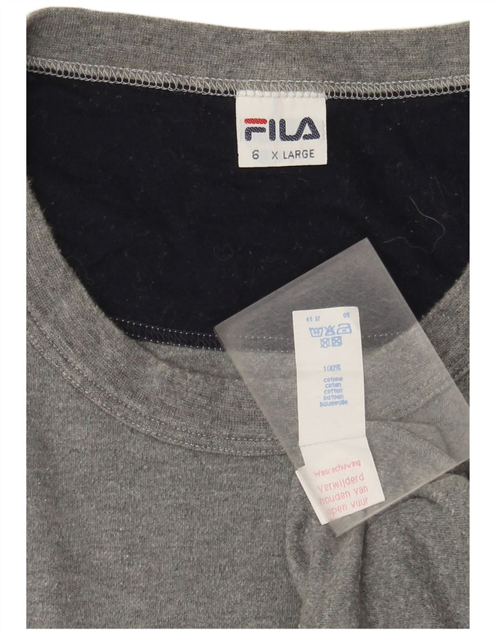Fila Hombre Top Manga Larga XL Algodón Moteado Gris