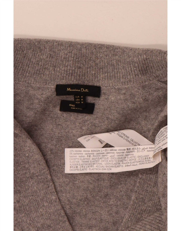 Massimo Dutti Jersey Oversize con Cuello Polo para Mujer UK 40 Gris Medio