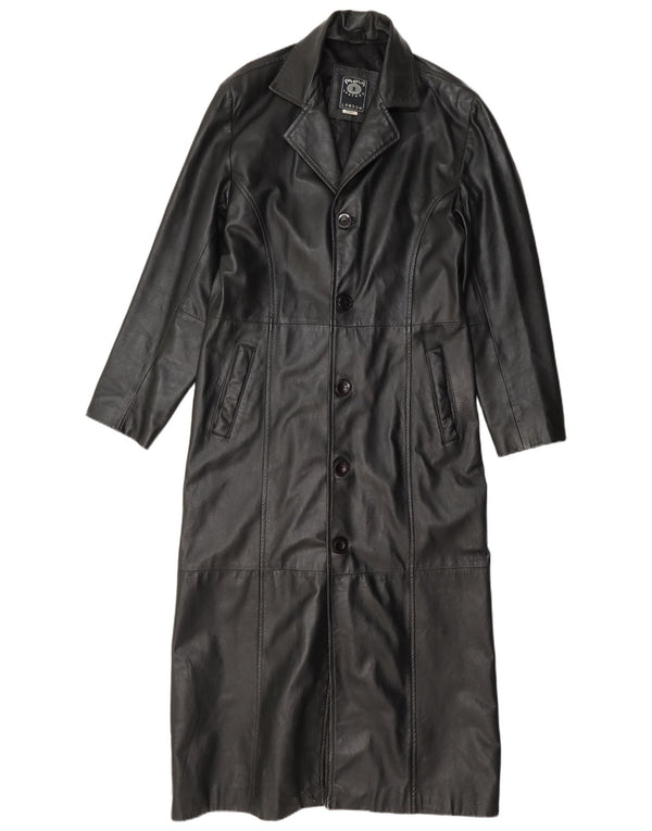 Calculus Abrigo largo de piel holgado para mujer UK 4 XS Negro