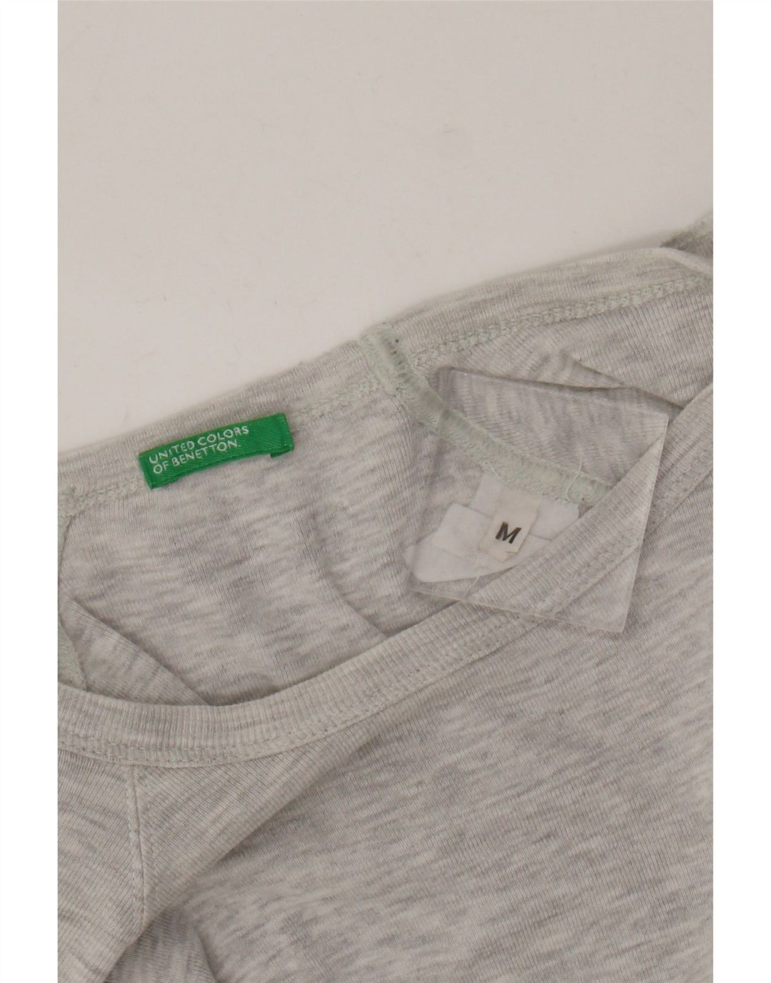 Benetton Camiseta De Mujer UK 42 Gris Medio Moteado