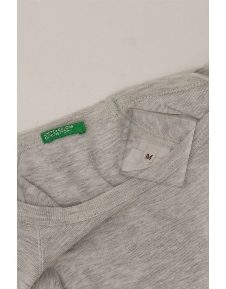 Benetton Camiseta De Mujer UK 42 Gris Medio Moteado