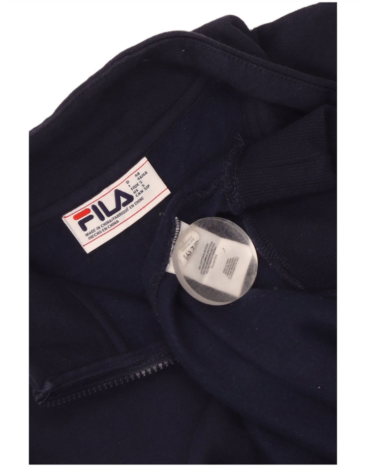 Fila Hombre Graphic Zip Neck Sudadera Jumper Small Azul Marino Colorblock