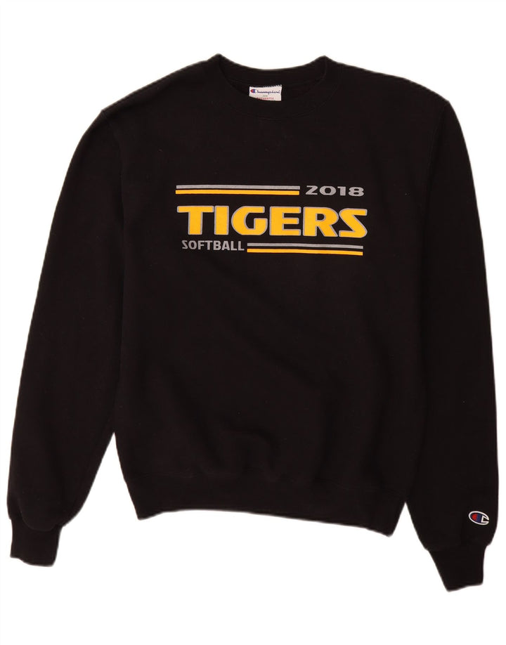 Champion Tigers Graphic Sudadera Jumper Pequeño Algodón Negro