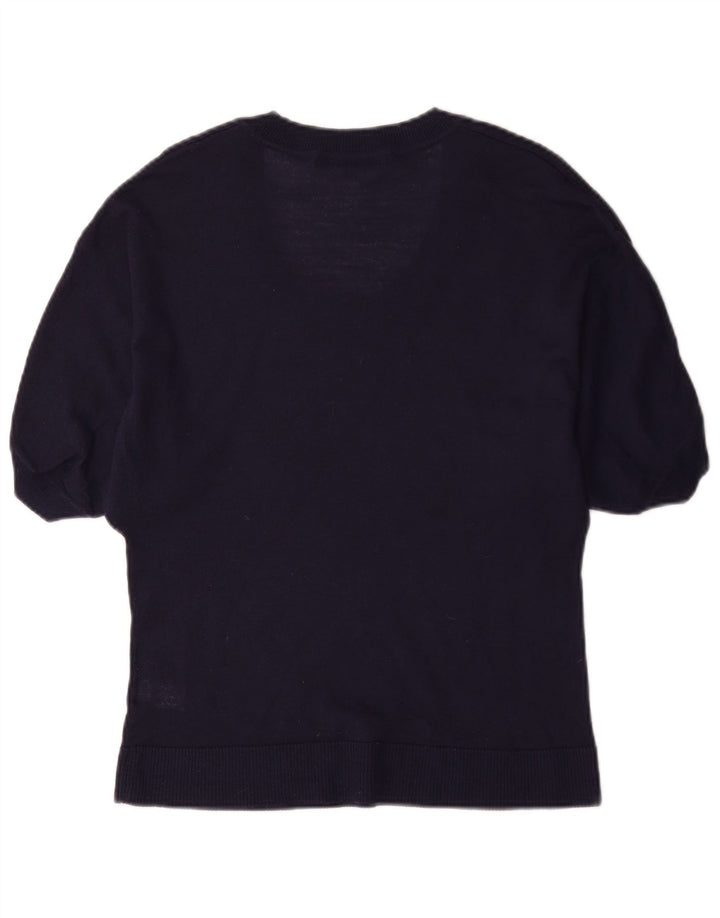 Marks & Spencer suéter con cuello barco para mujer, talla 40, talla M, azul marino