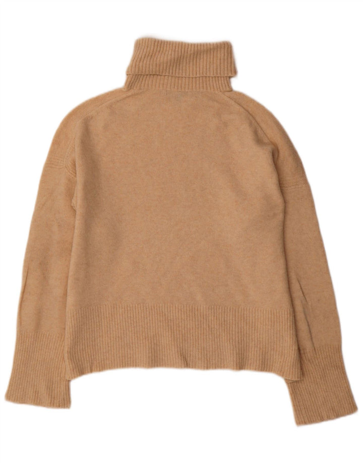 J. CREW Suéter tipo jersey de gran tamaño con cuello vuelto para mujer UK 10 Small Beige