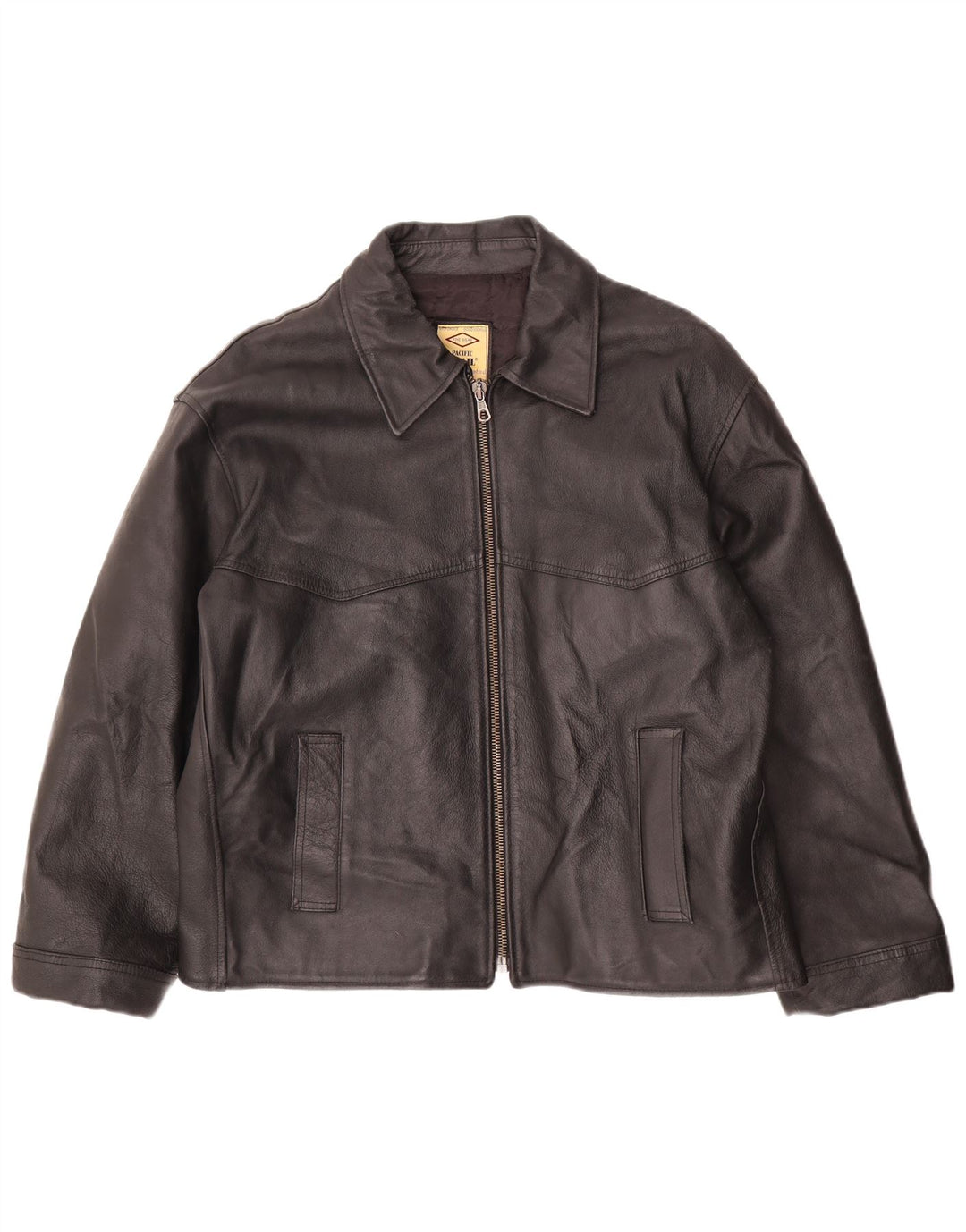 Pacific Trail Chaqueta de cuero para hombre UK 44 2XL Cuero negro