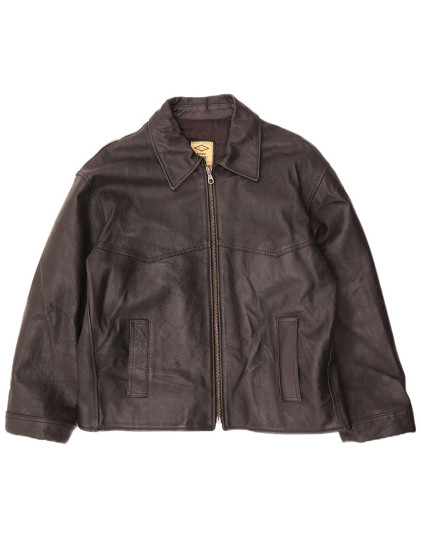 Pacific Trail Chaqueta de cuero para hombre UK 44 2XL Cuero negro