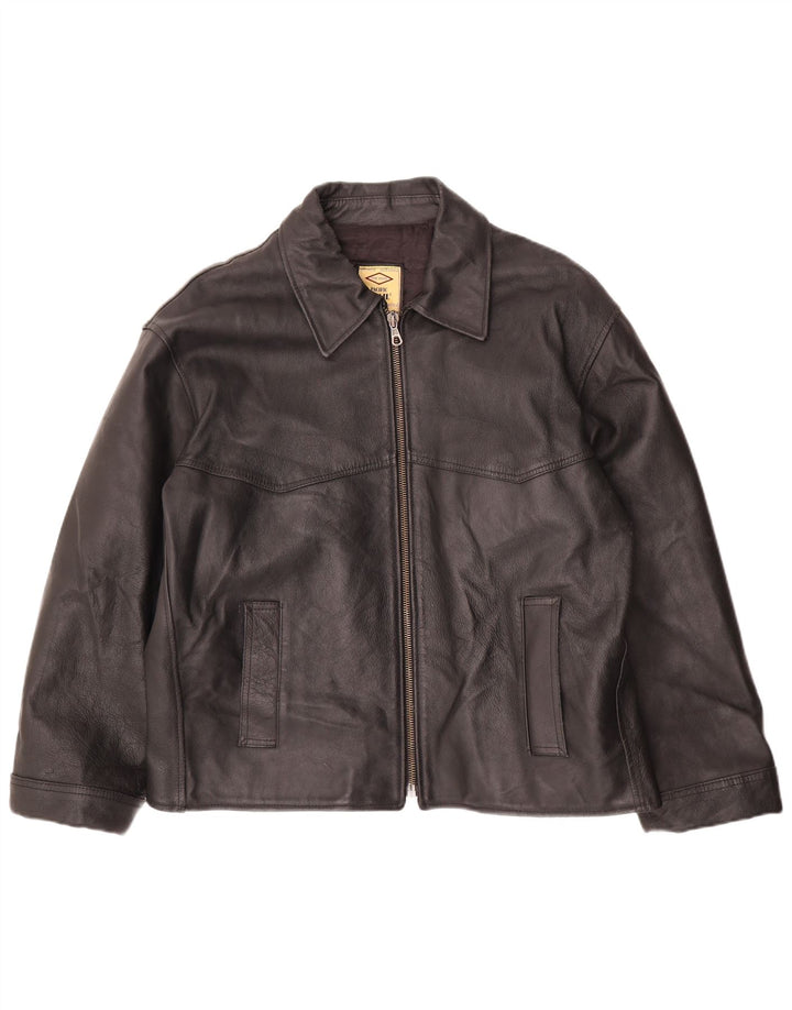 Pacific Trail Chaqueta de cuero para hombre UK 44 2XL Cuero negro