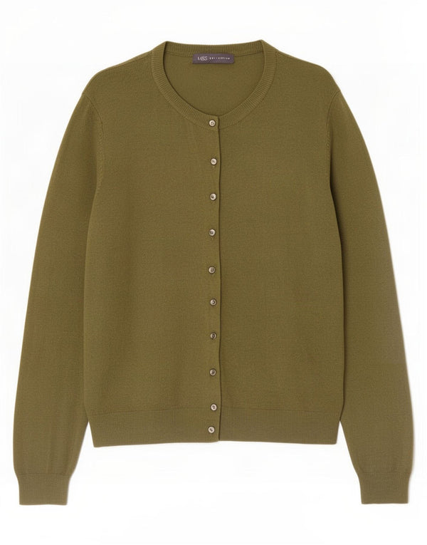 Marks & Spencer Suéter Cárdigan para Mujer UK 22 3XL Viscosa Verde
