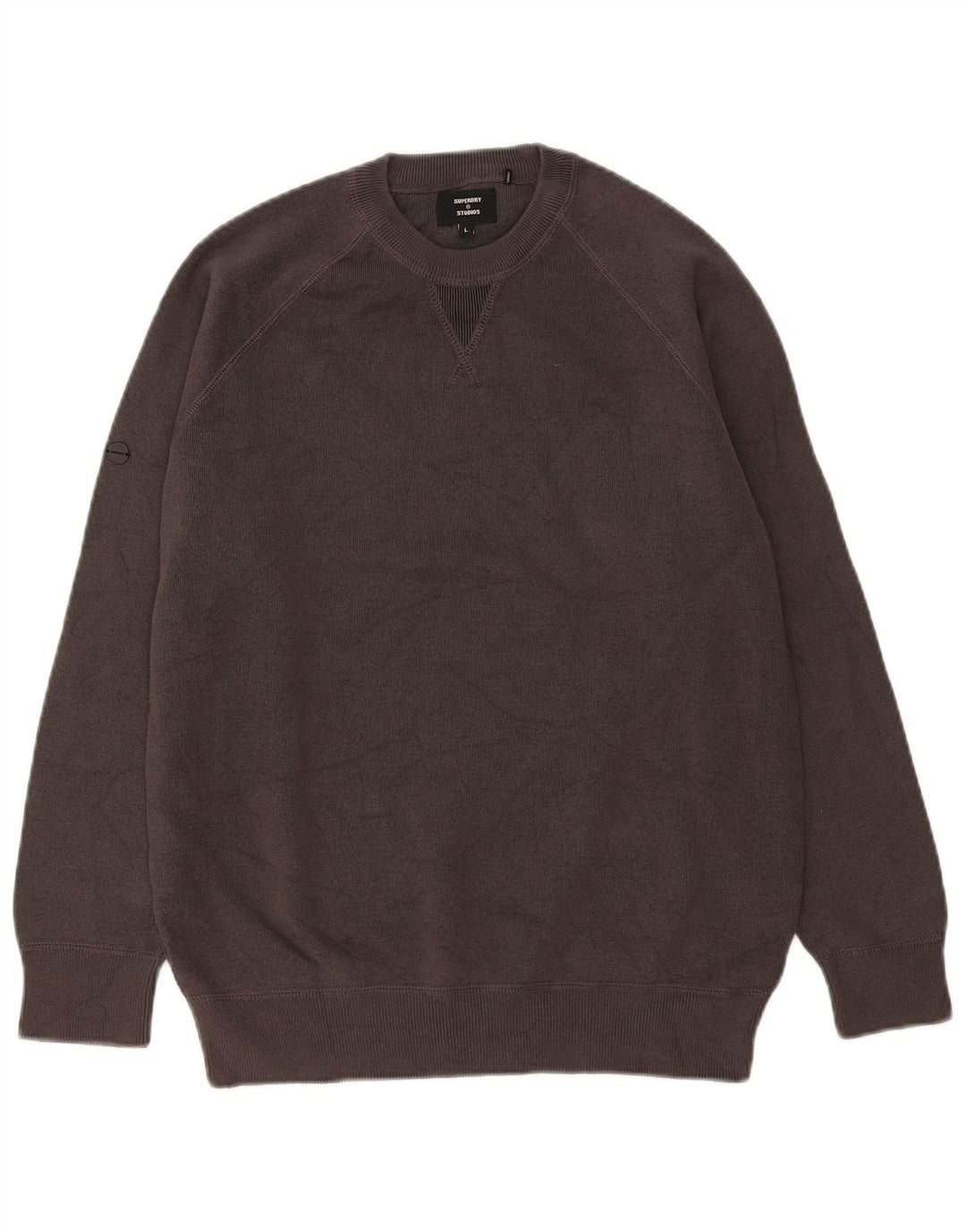 Superdry Sudadera tipo jersey para hombre de algodón gris grande