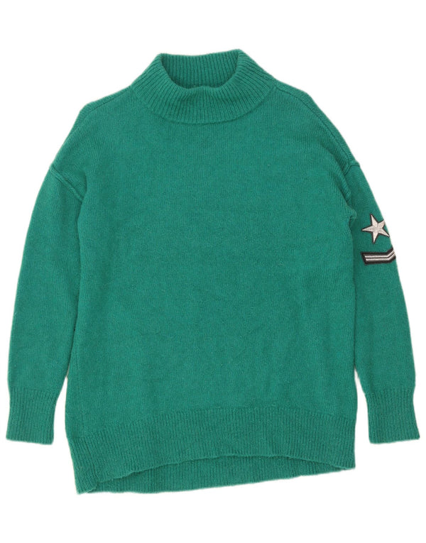 MINT VELVET Suéter extragrande con cuello de tortuga para mujer UK 10 Small Green