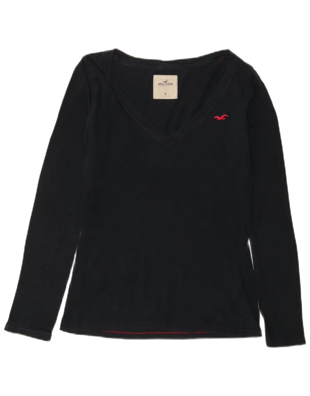 HOLLISTER Top de mujer de manga larga UK 12 Medium Black Cotton