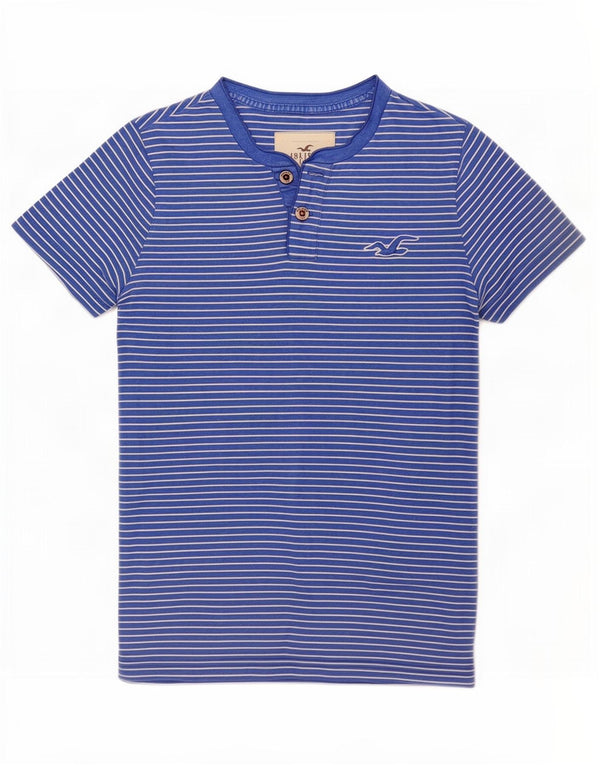 Hollister Mens T-Shirt Top Small Blue Striped Cotton