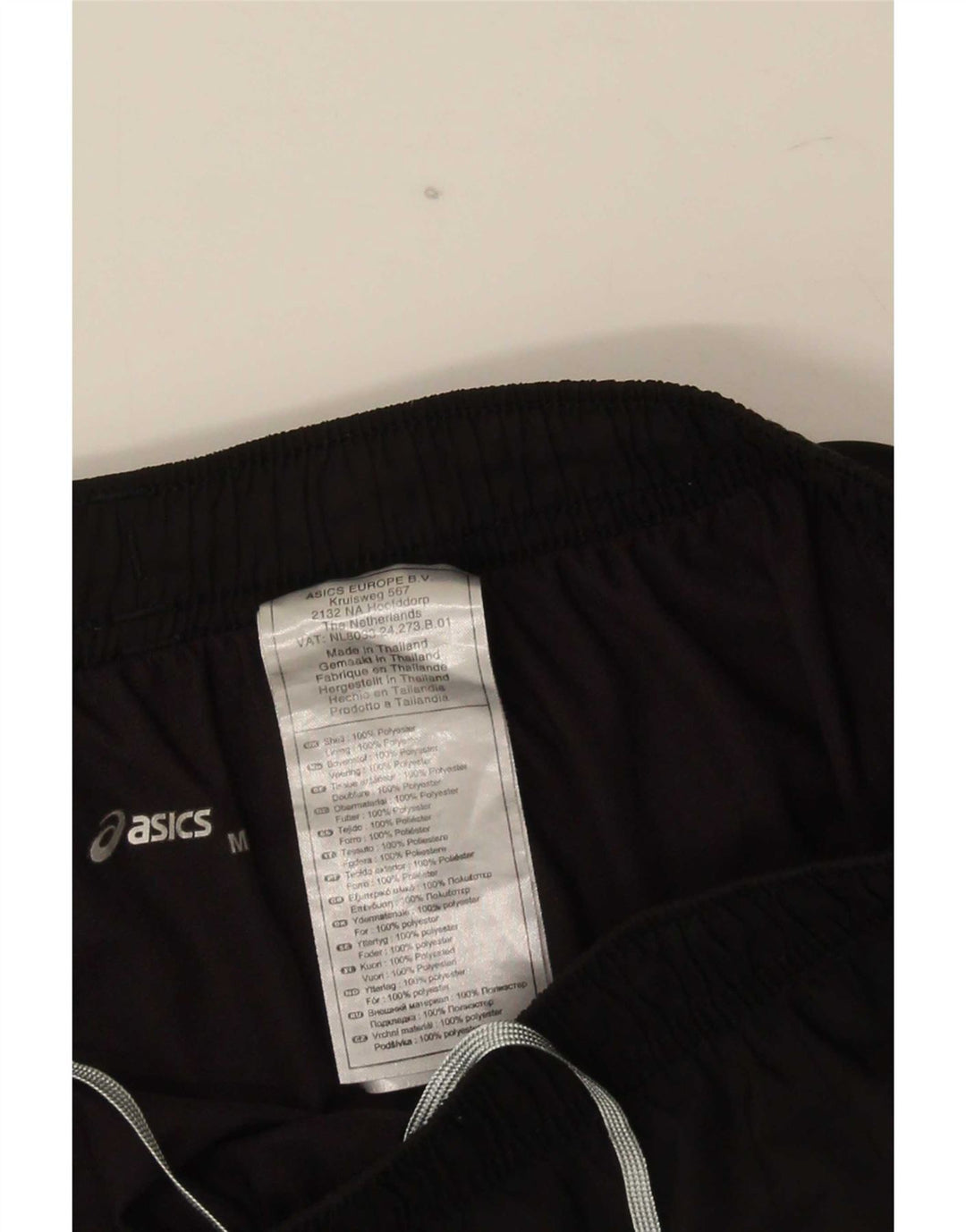 Pantalones cortos deportivos Asics para hombre poliéster color block mediano negro
