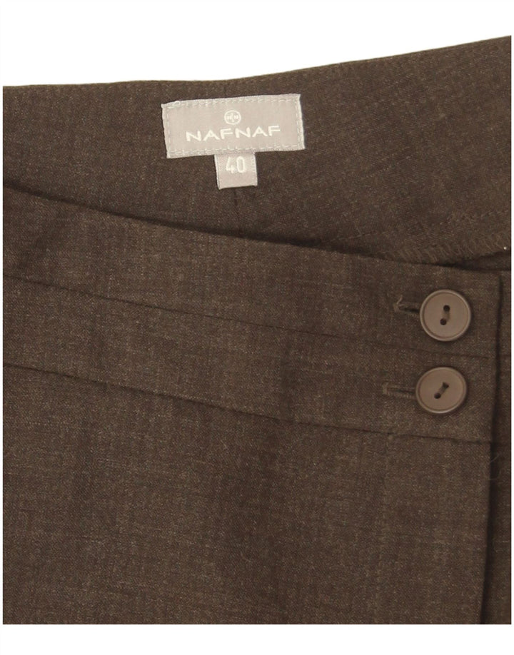 Naf Naf Pantalón de traje acampanado para mujer EU 40 Medium W30 L33 Marrón Poliéster