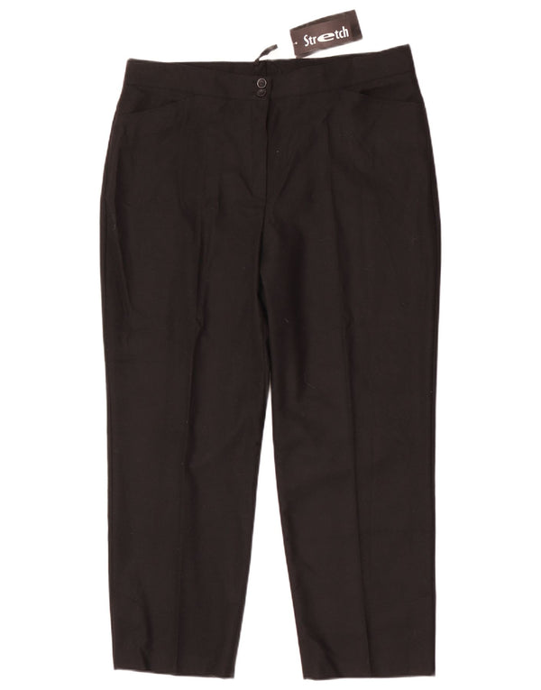 Schmeinck Pantalones casuales elásticos cónicos para mujer UK 20 2XL W36 L26 Negro