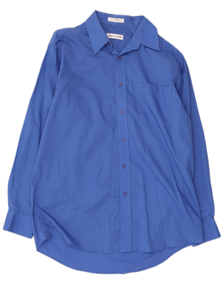 PIERRE CARDIN Camisa Hombre Talla 15 1/2 Algodón Azul Medio