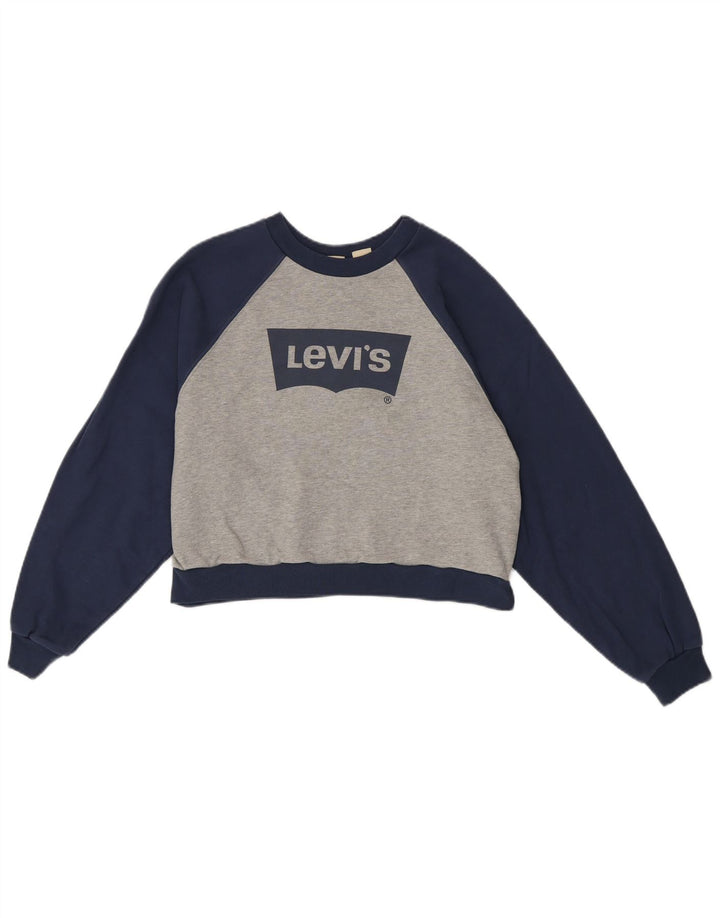 Levi's Sudadera con gráfico extragrande para mujer, talla 10, color gris