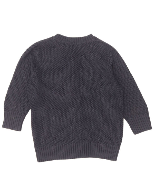L.L.Bean Suéter tipo cárdigan de manga 3/4 para mujer UK 44 Algodón azul marino mediano
