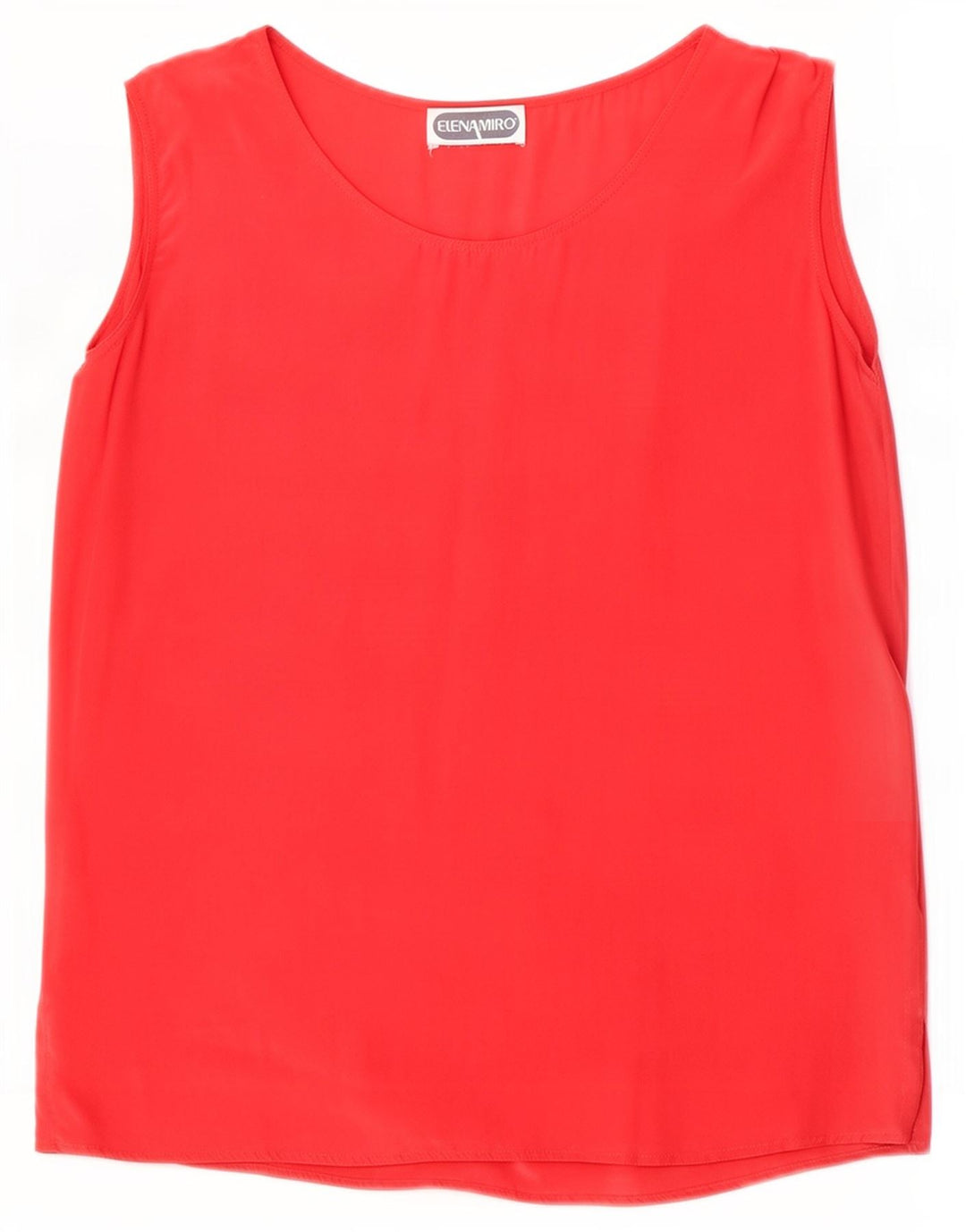ELENA MIRO Blusa sin mangas para mujer UK 46 Large Seda roja