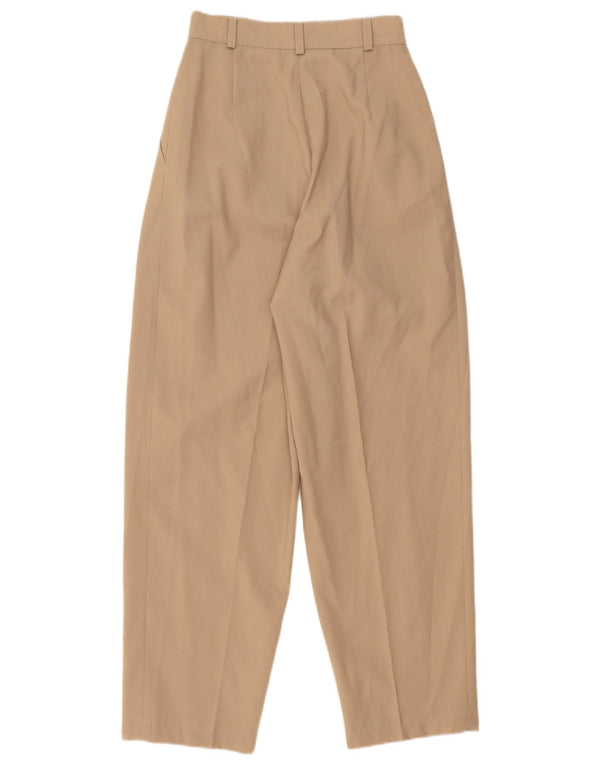 Vintage mujer cintura alta pegado pantalones casuales IT 36 XS W25 L29 Beige
